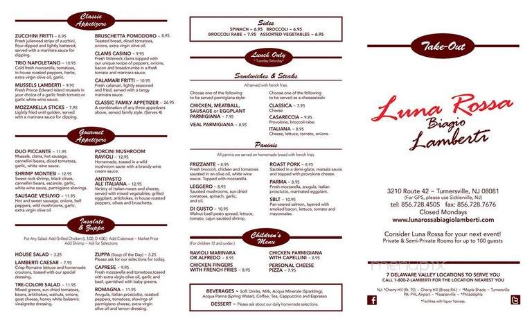 Lamberti's - Sicklerville, NJ menu_pic