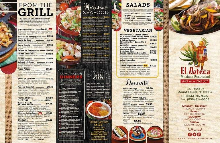El Azteca - Mount Laurel, NJ menu_pic
