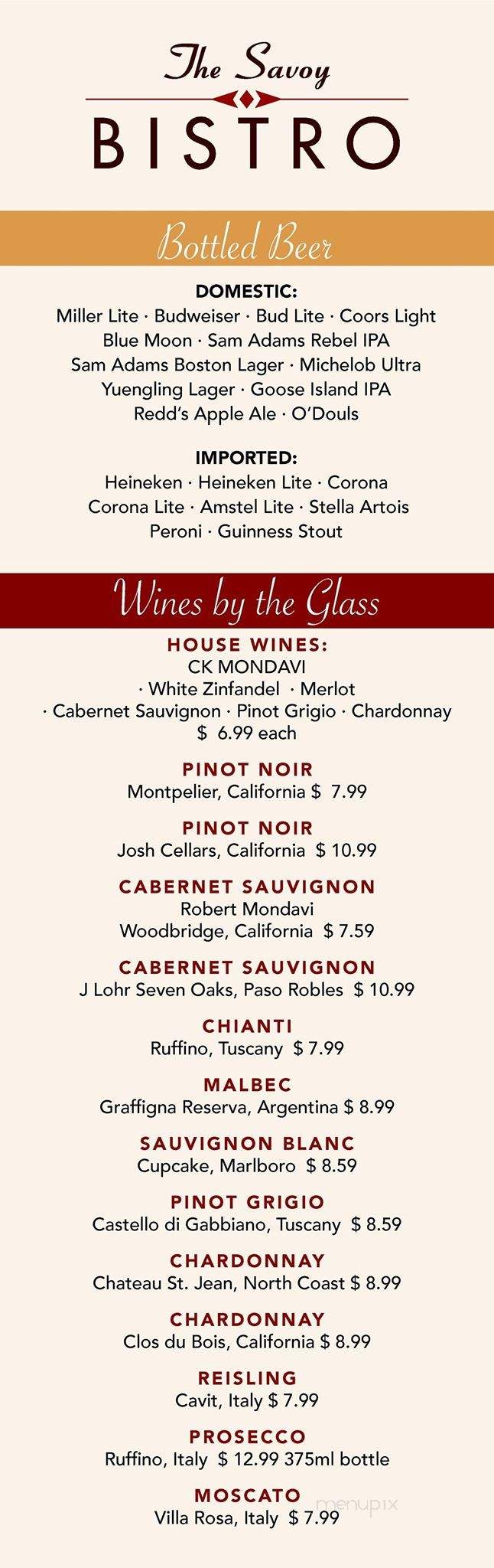 Merighi's Savoy Inn - Vineland, NJ menu_pic