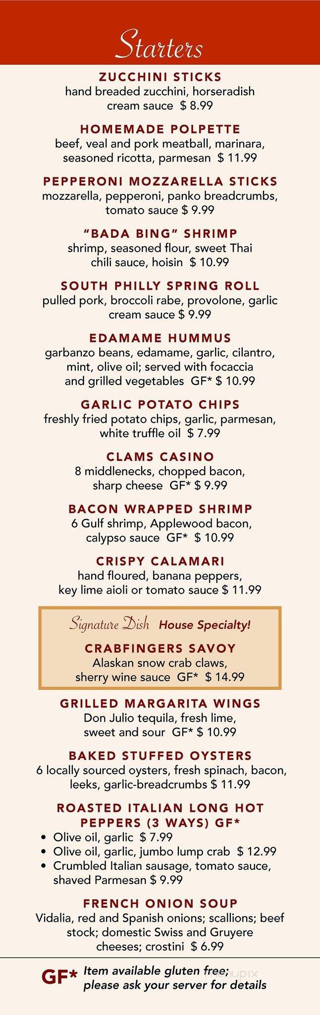 Merighi's Savoy Inn - Vineland, NJ menu_pic