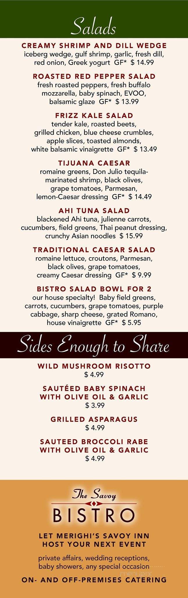 Merighi's Savoy Inn - Vineland, NJ menu_pic