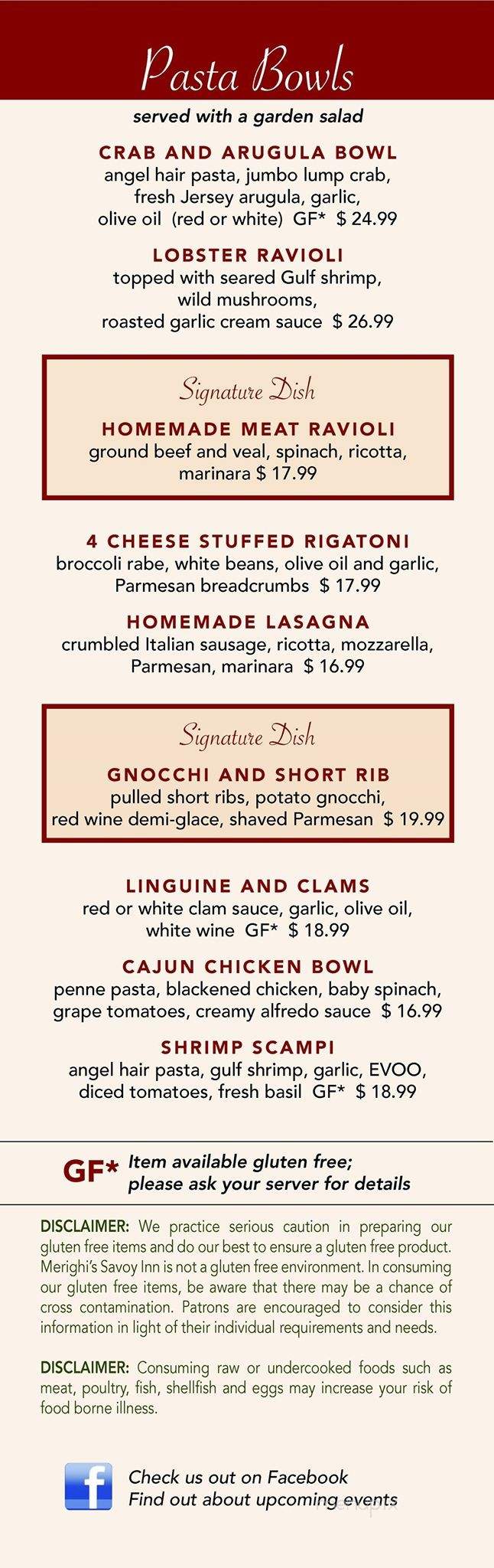 Merighi's Savoy Inn - Vineland, NJ menu_pic