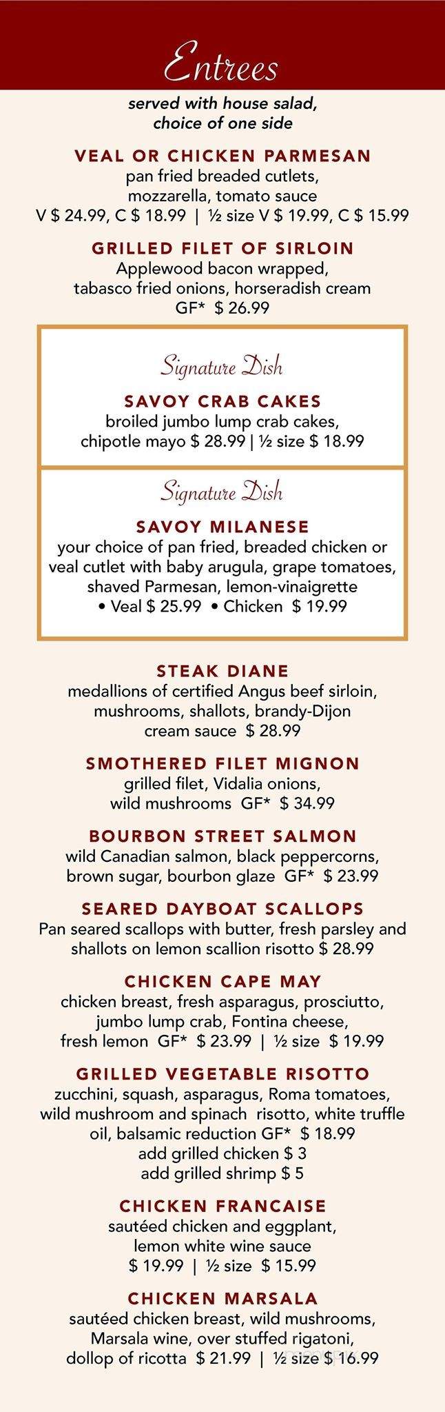 Merighi's Savoy Inn - Vineland, NJ menu_pic