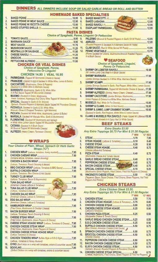 Elis's Pizzeria - Chesilhurst, NJ menu_pic