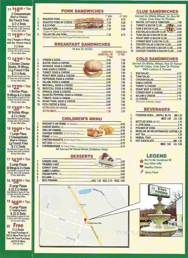 Elis's Pizzeria - Chesilhurst, NJ menu_pic
