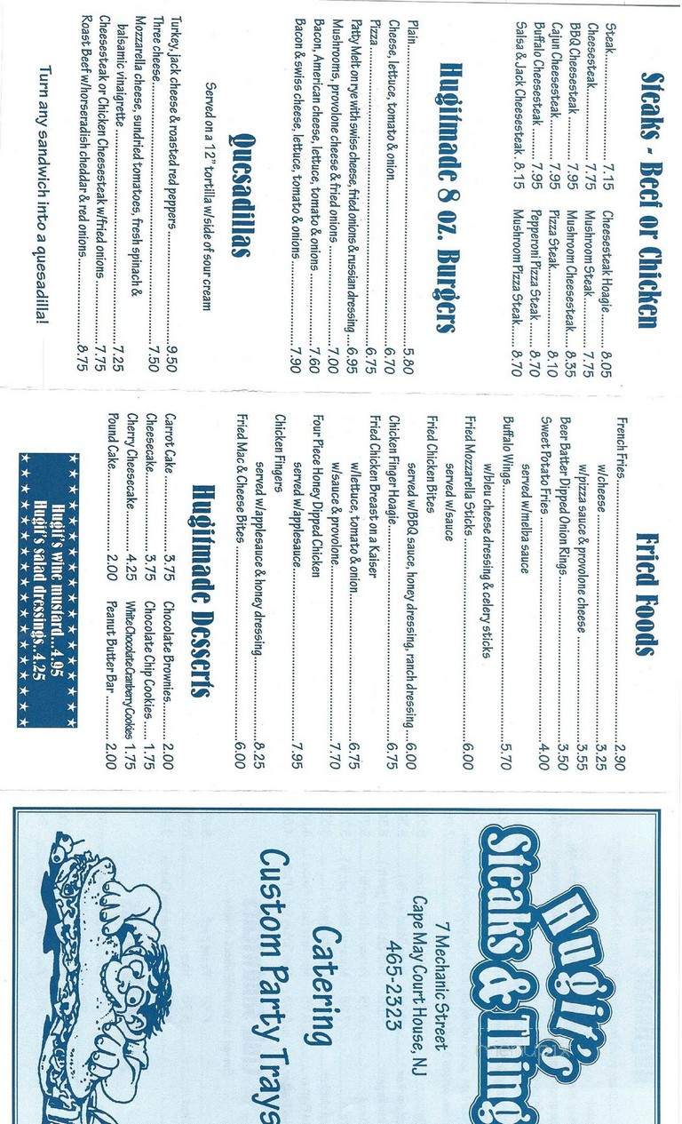Hugits Steaks & Things - Cape May, NJ menu_pic