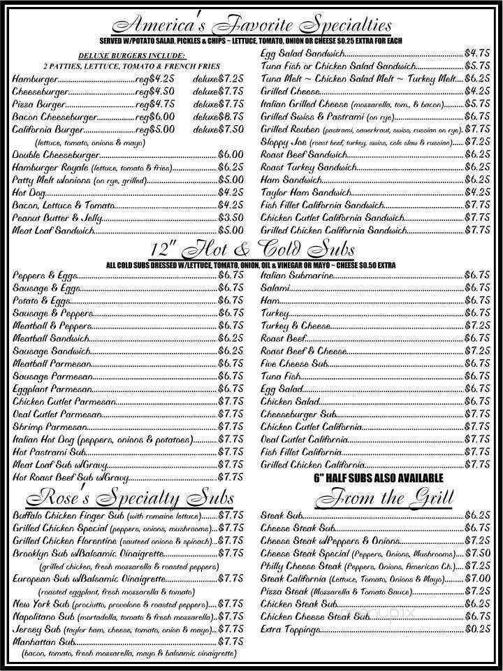 Roses Place - Netcong, NJ menu_pic