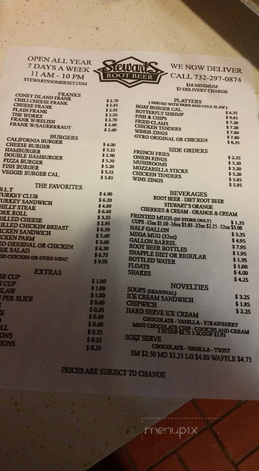 Stewart's Drive-In - Somerset, NJ menu_pic