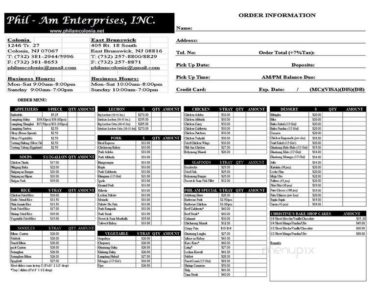 Phil Am East Brunswick - East Brunswick, NJ menu_pic