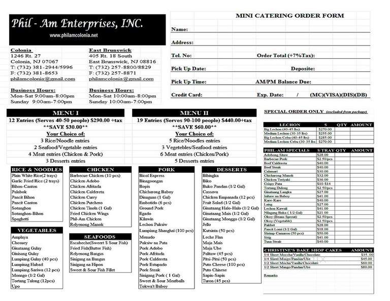 Phil Am East Brunswick - East Brunswick, NJ menu_pic