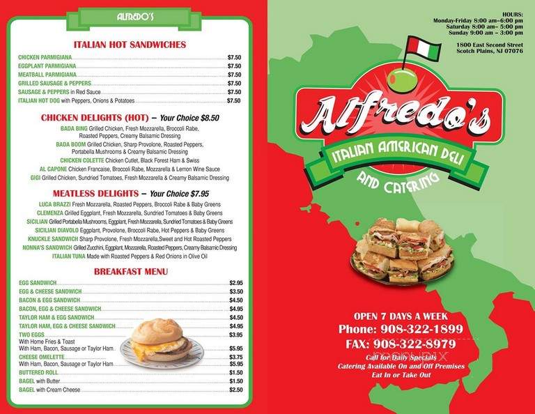 Alfredos Italian American Deli - Scotch Plains, NJ menu_pic