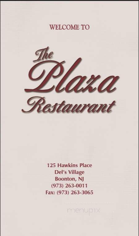 Plaza Restaurant - Boonton, NJ menu_pic