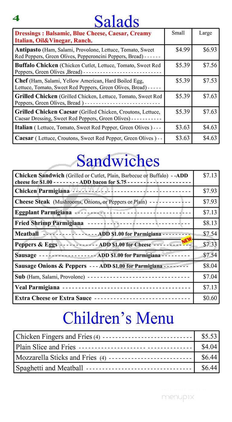 Mario's Pizzeria - West Milford, NJ menu_pic