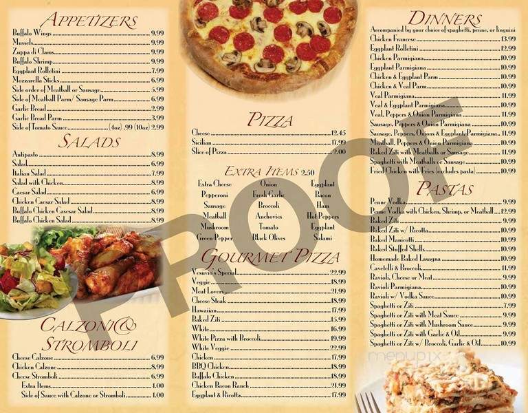 Vesuvio Pizzeria - West Milford, NJ menu_pic