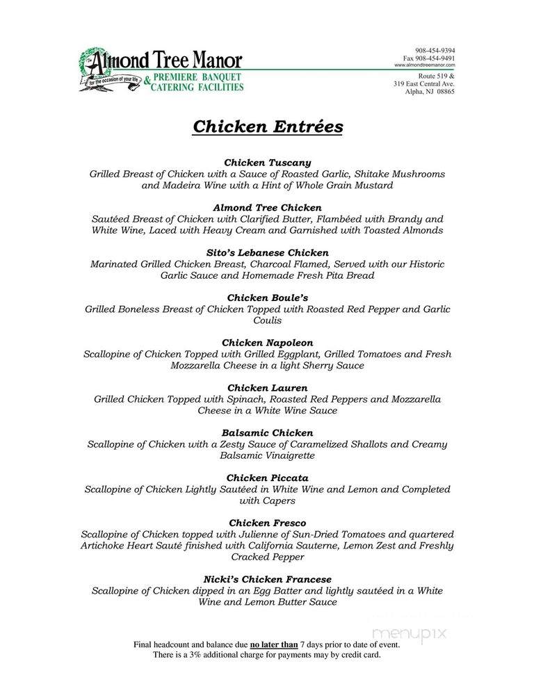 Almond Tree Manor - Phillipsburg, NJ menu_pic