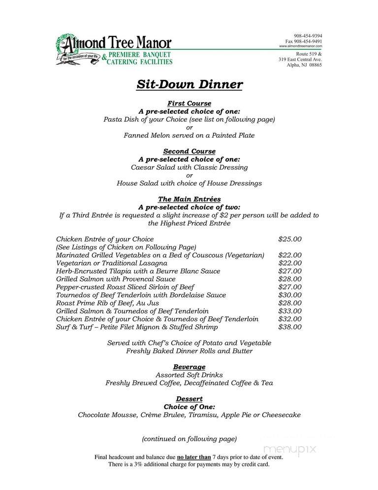 Almond Tree Manor - Phillipsburg, NJ menu_pic
