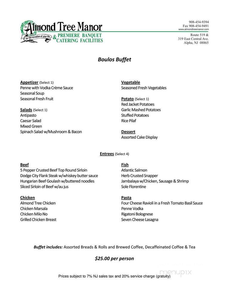 Almond Tree Manor - Phillipsburg, NJ menu_pic