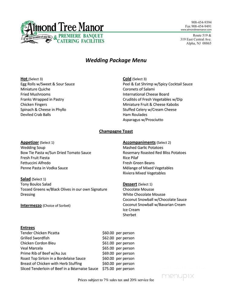 Almond Tree Manor - Phillipsburg, NJ menu_pic