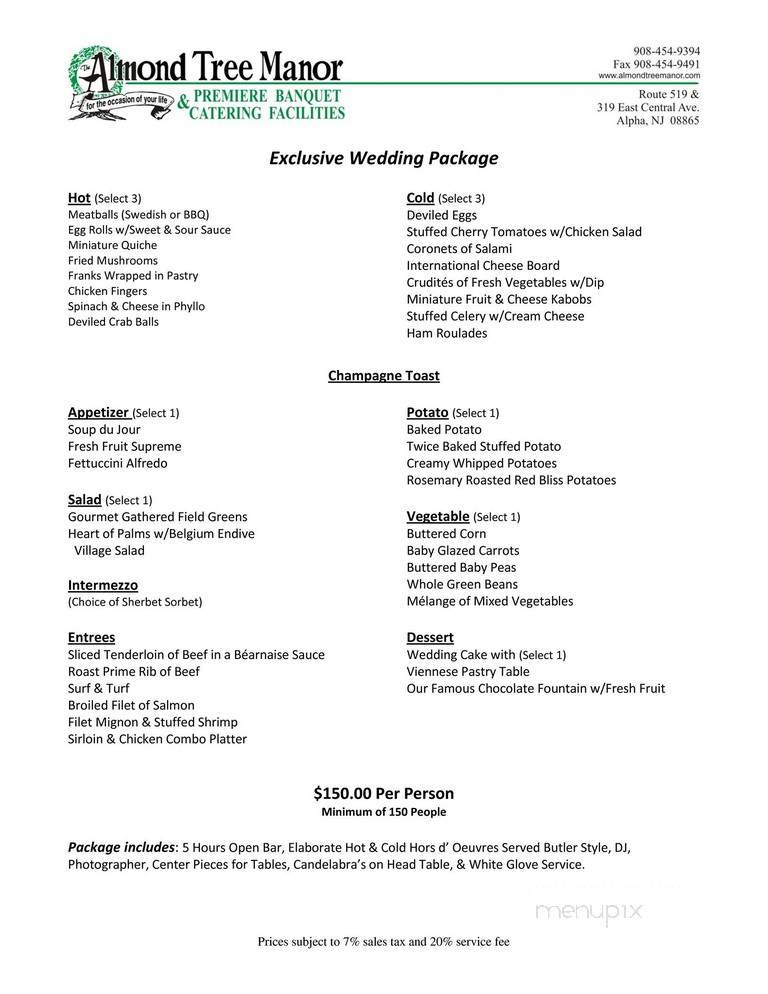 Almond Tree Manor - Phillipsburg, NJ menu_pic