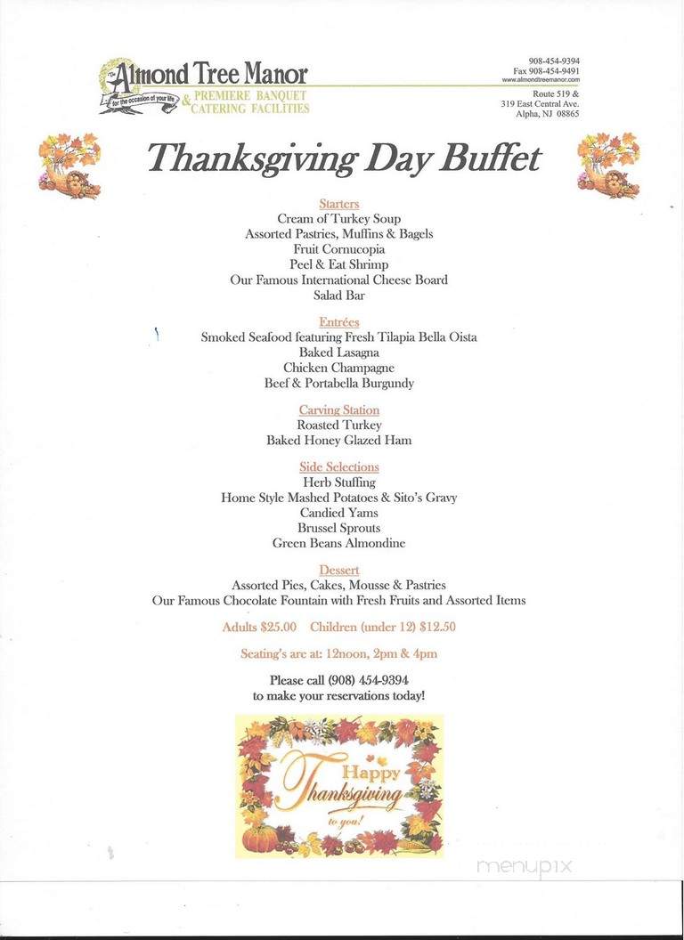 Almond Tree Manor - Phillipsburg, NJ menu_pic