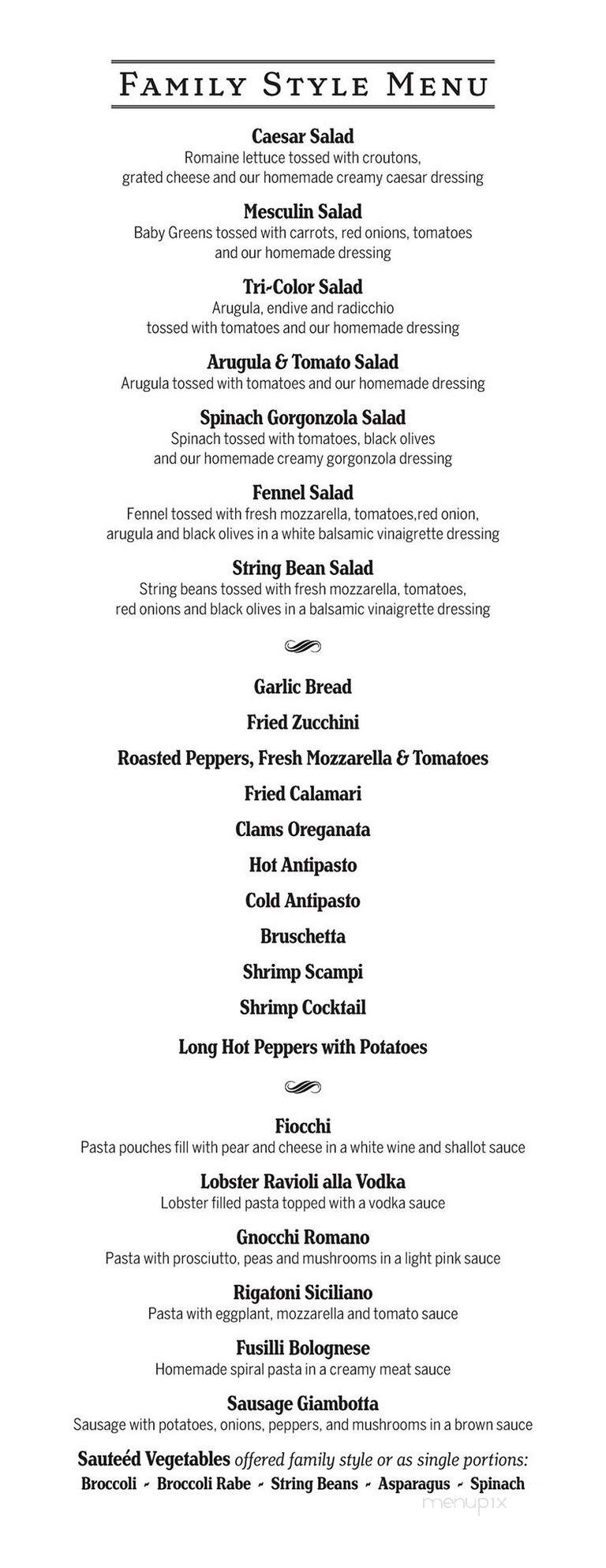 Stephanie's Italian Restaurant - Caldwell, NJ menu_pic