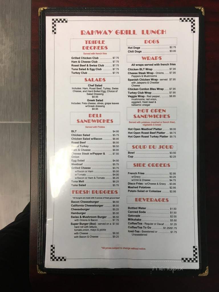 Rahway Grill - Rahway, NJ menu_pic