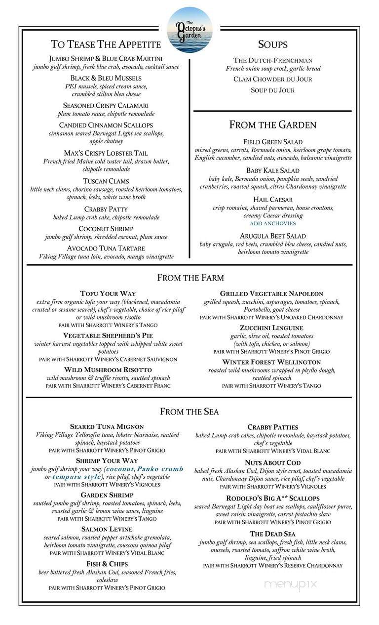 Octopus's Garden - West Creek, NJ menu_pic