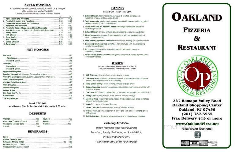 Oakland Pizzeria Restaurant - Oakland, NJ