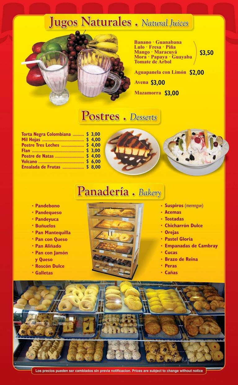 Parador Rojo Restaurant - Elizabeth, NJ menu_pic