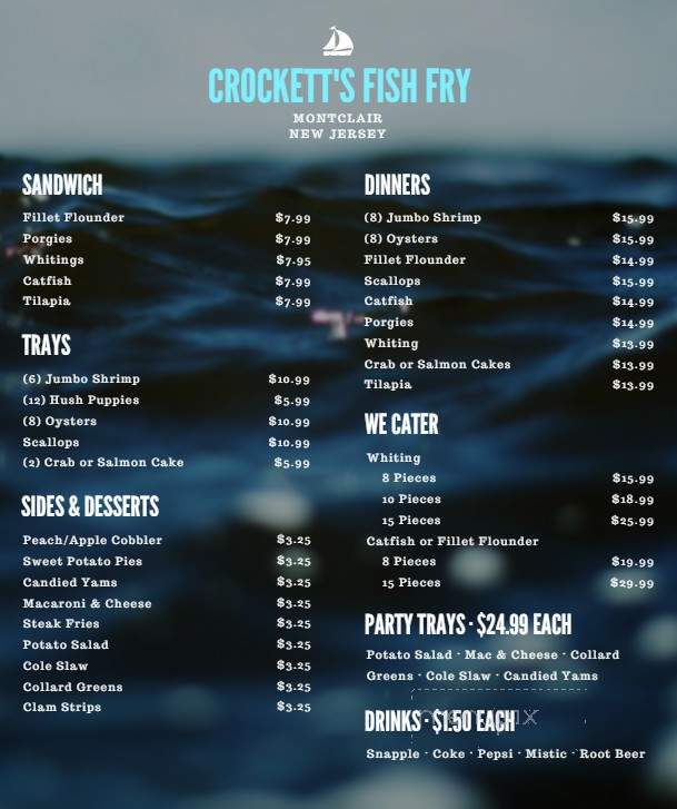 Crockett's Fish Fry - Montclair, NJ menu_pic