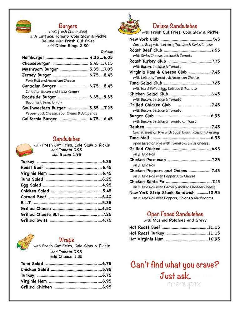 Road Side Diner - Wall, NJ menu_pic