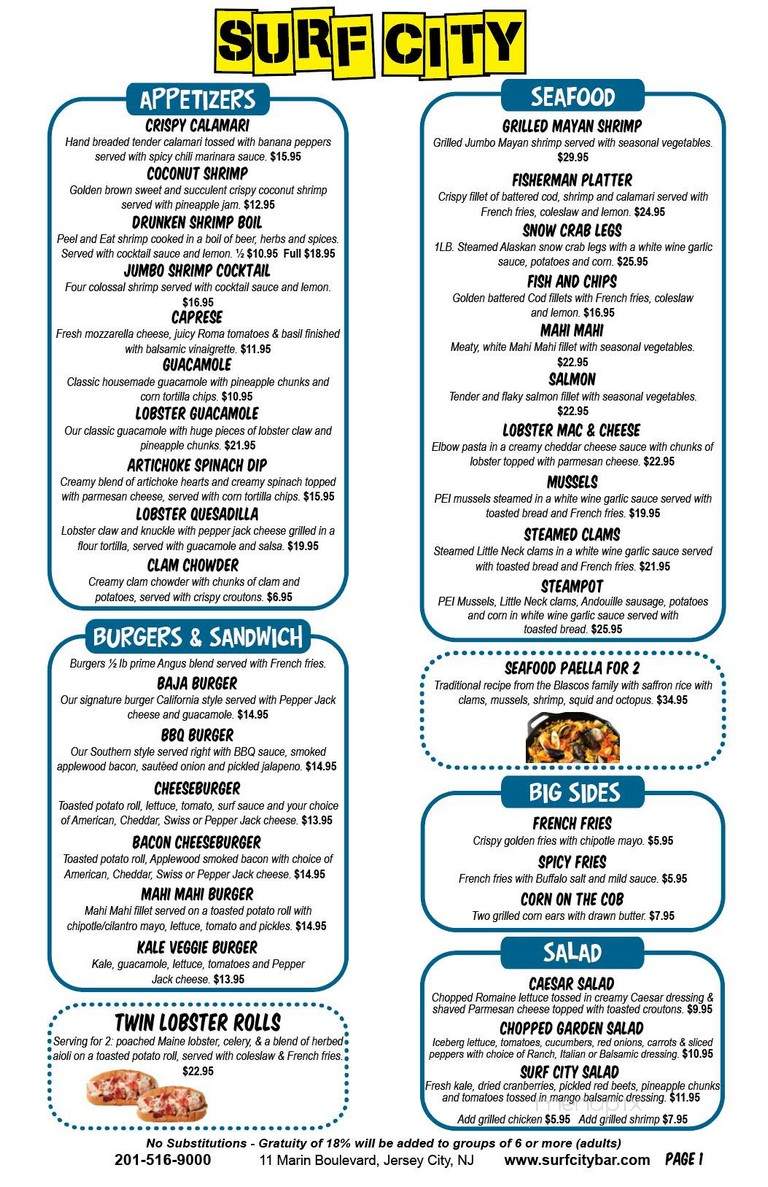 Surf Side Coffee - Surf City, NJ menu_pic