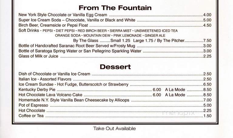 Kinchley's Tavern Inc - Ramsey, NJ menu_pic