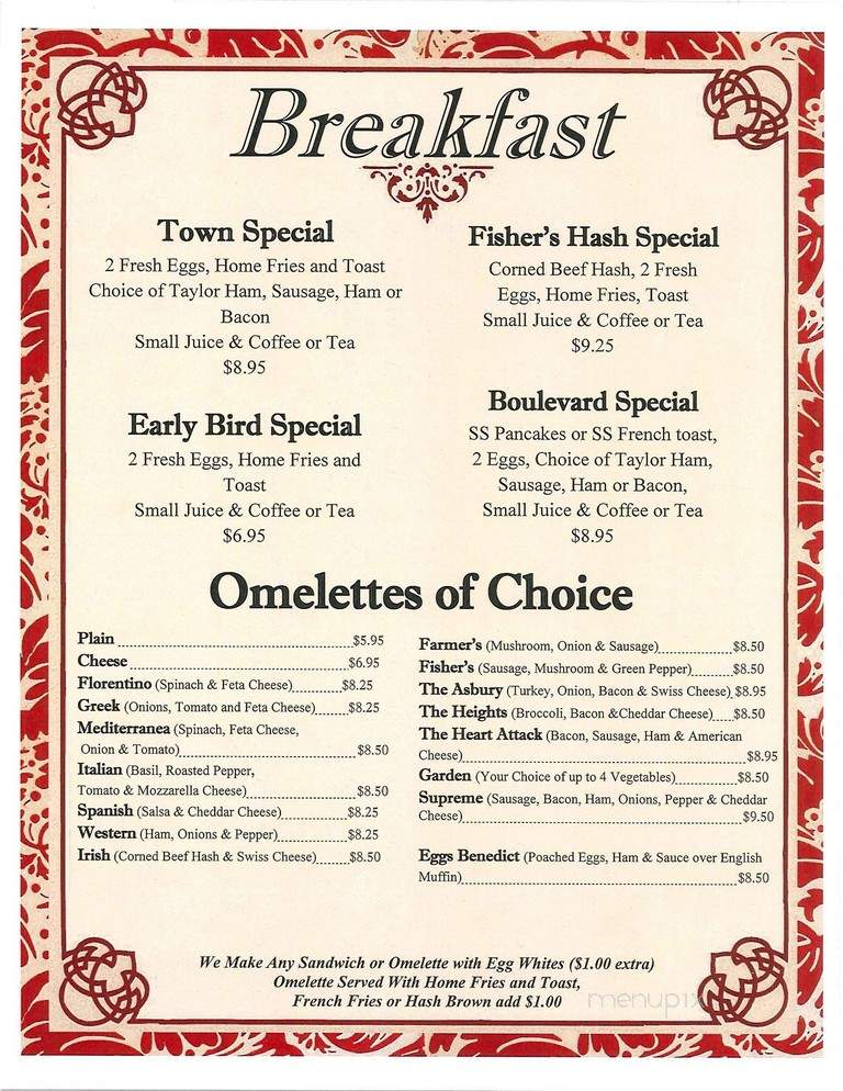 Fisher's Cafe - North Arlington, NJ menu_pic