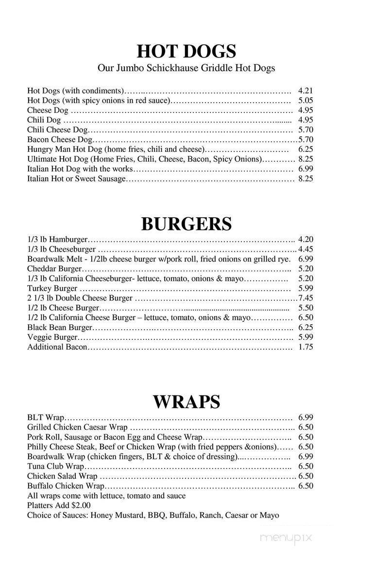 Boardwalk Hot Dogs - Brick, NJ menu_pic