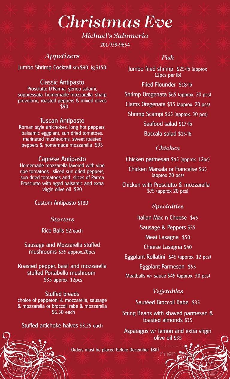 Michael's Salumeria - Lyndhurst, NJ menu_pic