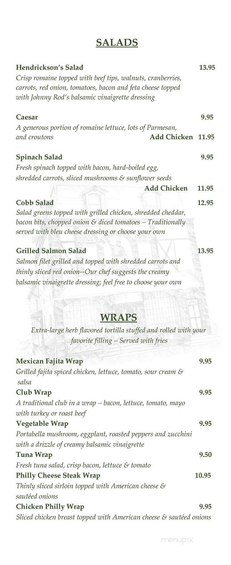 Hendricksons Restaurant - Bayonne, NJ menu_pic
