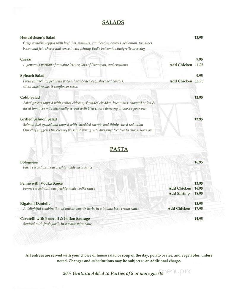 Hendricksons Restaurant - Bayonne, NJ menu_pic