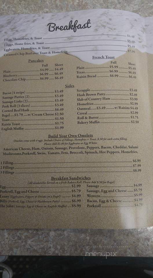 Betty & Nick's Luncheonette - Seaside Park, NJ menu_pic