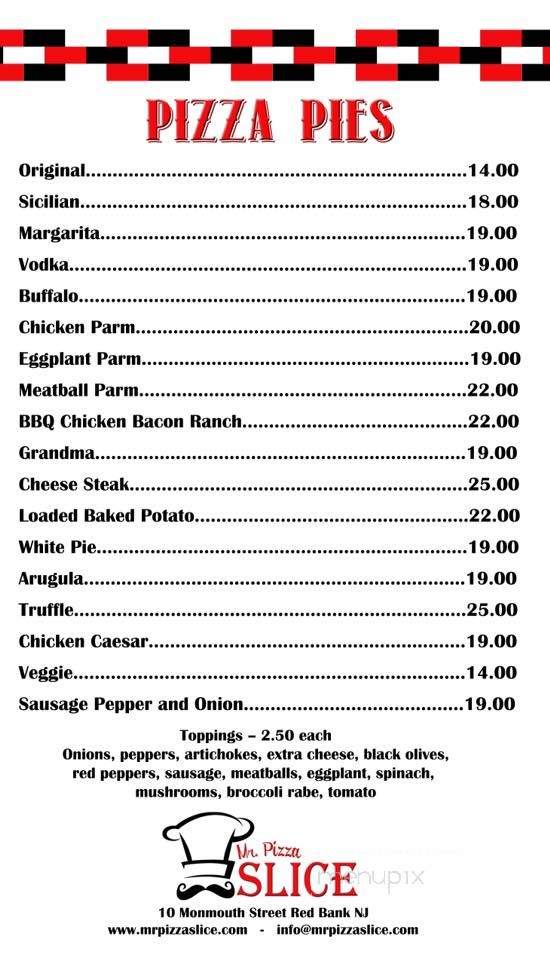 Mr Pizza Slice - Red Bank, NJ menu_pic