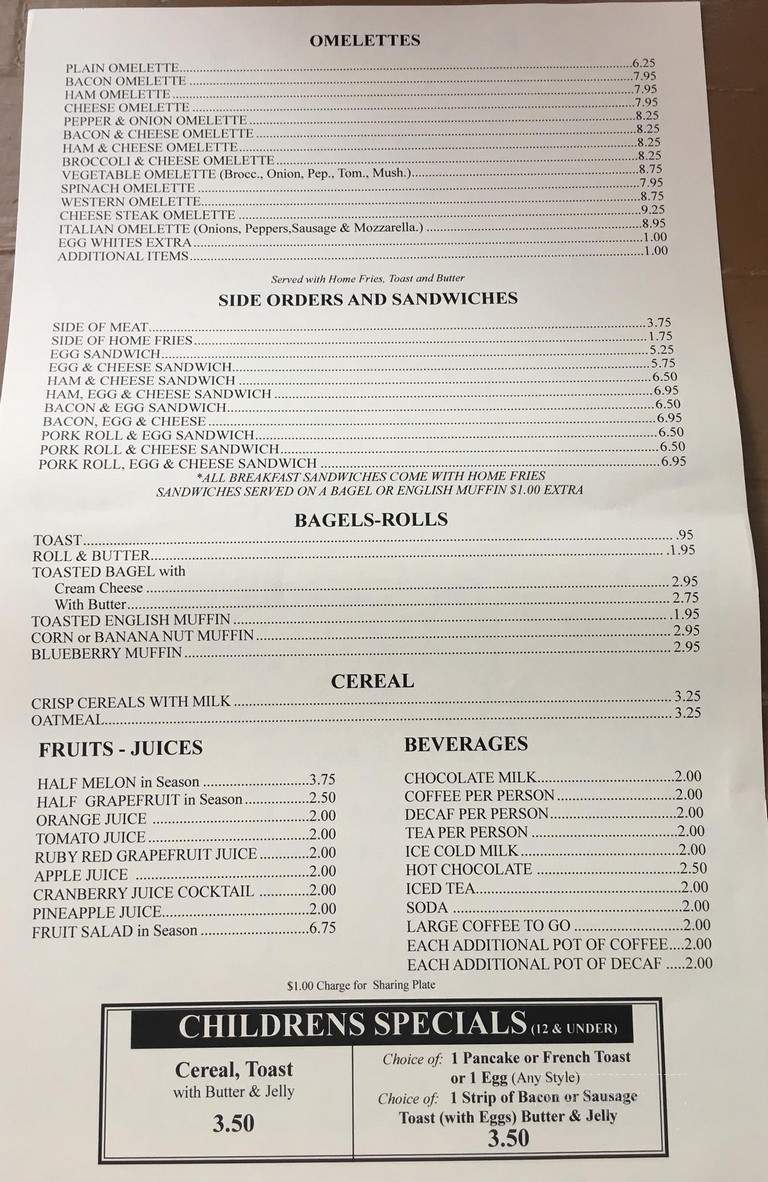 Bobber's Family Restaurant - Seaside Heights, NJ menu_pic