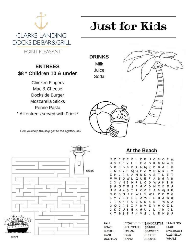 Clark's Landing Restaurant - Point Pleasant, NJ menu_pic