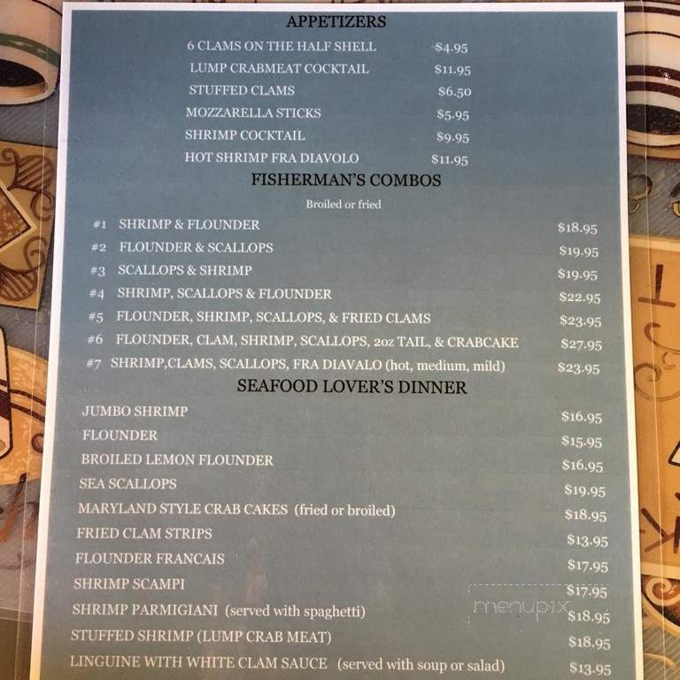 John & Elaine's Restaurant - Point Pleasant Beach, NJ menu_pic