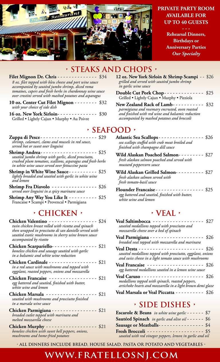 Fratello's - Sea Girt, NJ menu_pic