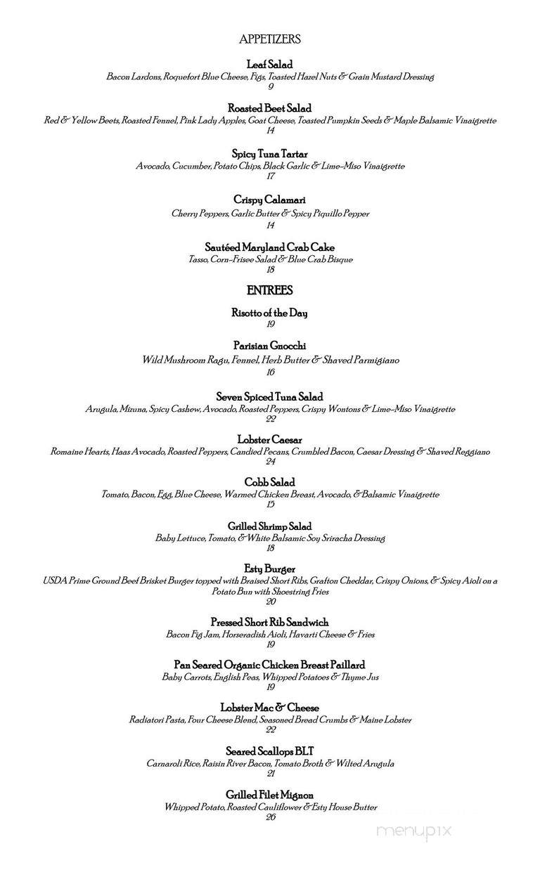 Esty Street - Park Ridge, NJ menu_pic