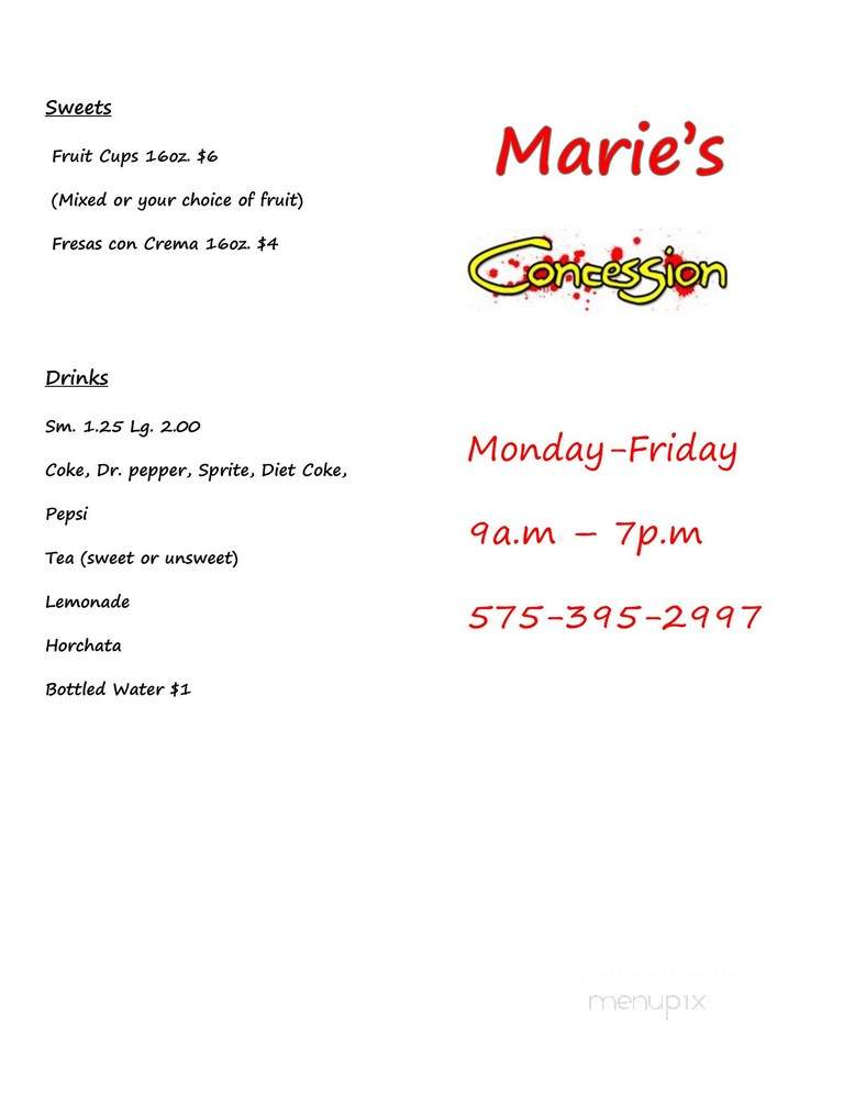 D & N Restaurant - Jal, NM menu_pic