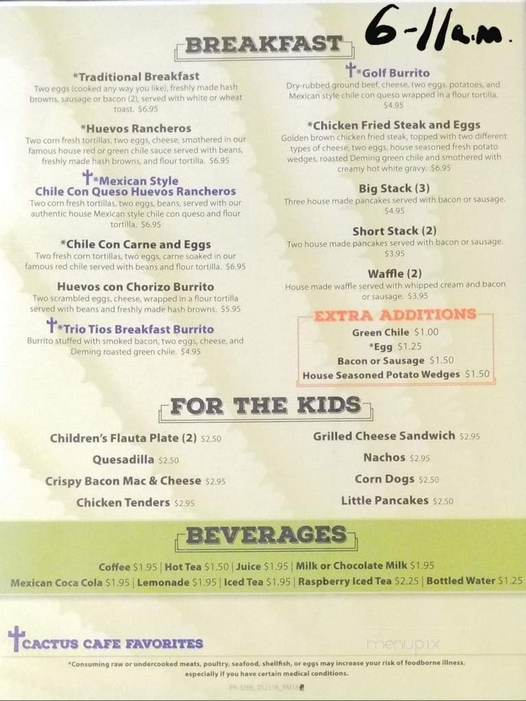Cactus Cafe - Deming, NM menu_pic