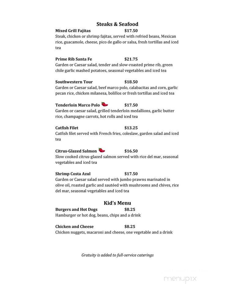 Santa Fe Grill - Las Cruces, NM menu_pic