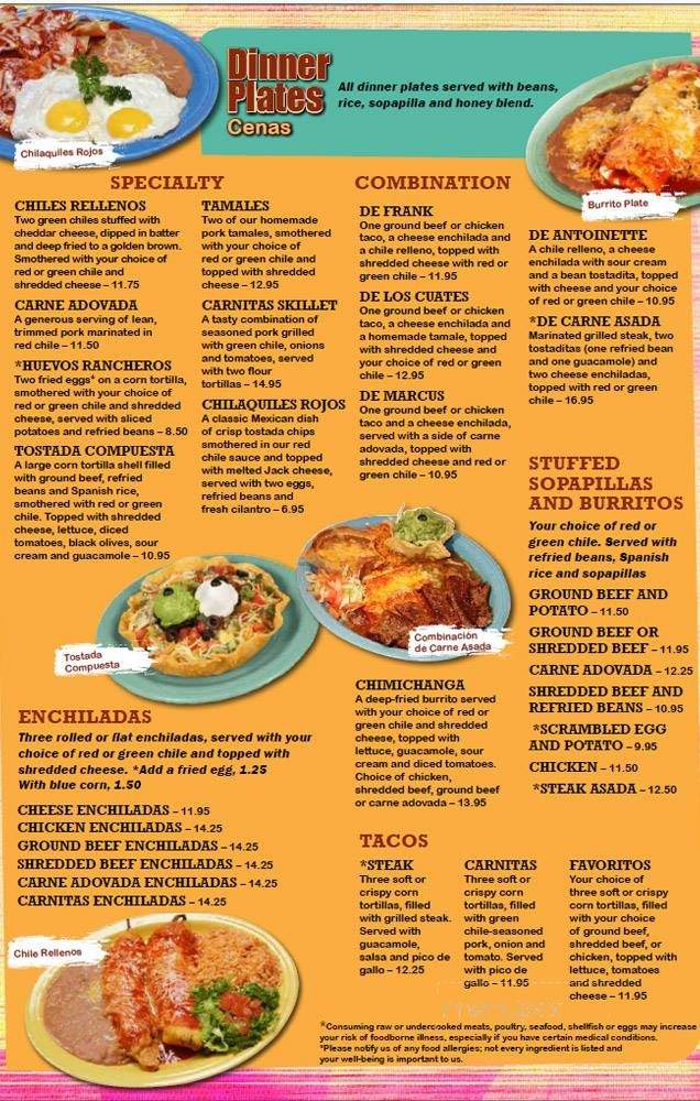 Los Cuates - Albuquerque, NM menu_pic