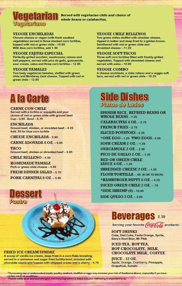 Los Cuates - Albuquerque, NM menu_pic